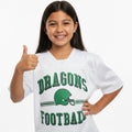 Youth White Jersey with Dragons Football & Helmet