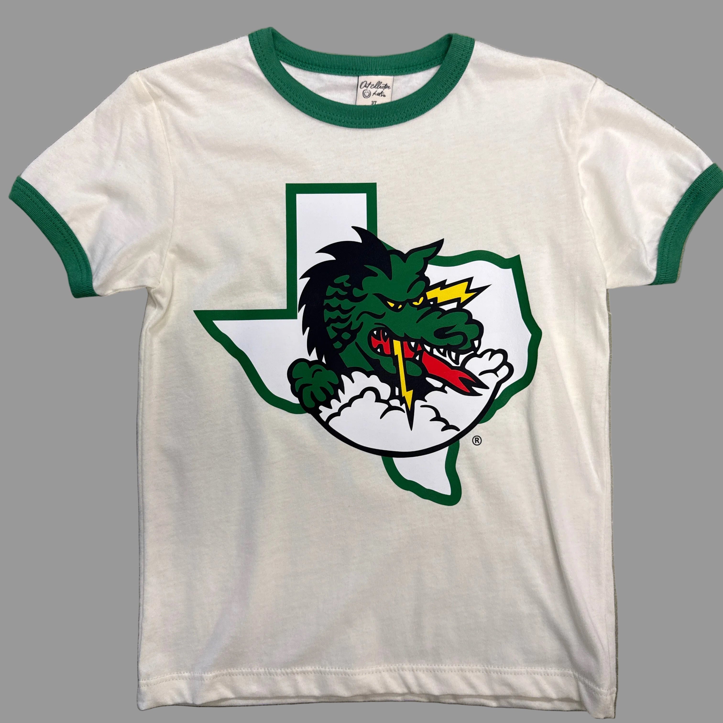 Toddler Oatmeal & Green Trim Tee w/ Logo