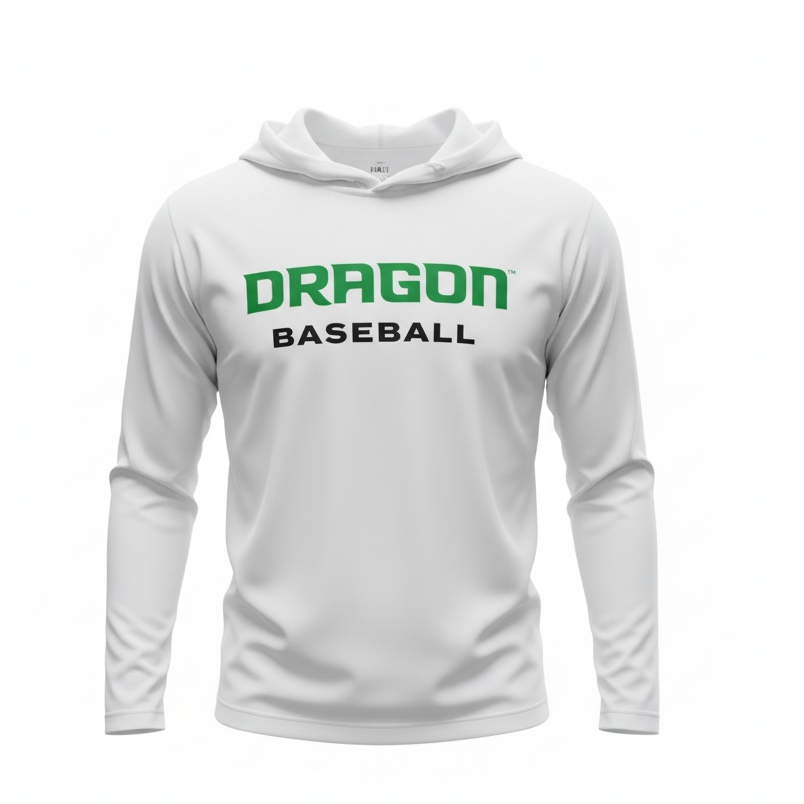 Men's White LS Dragons Baseball