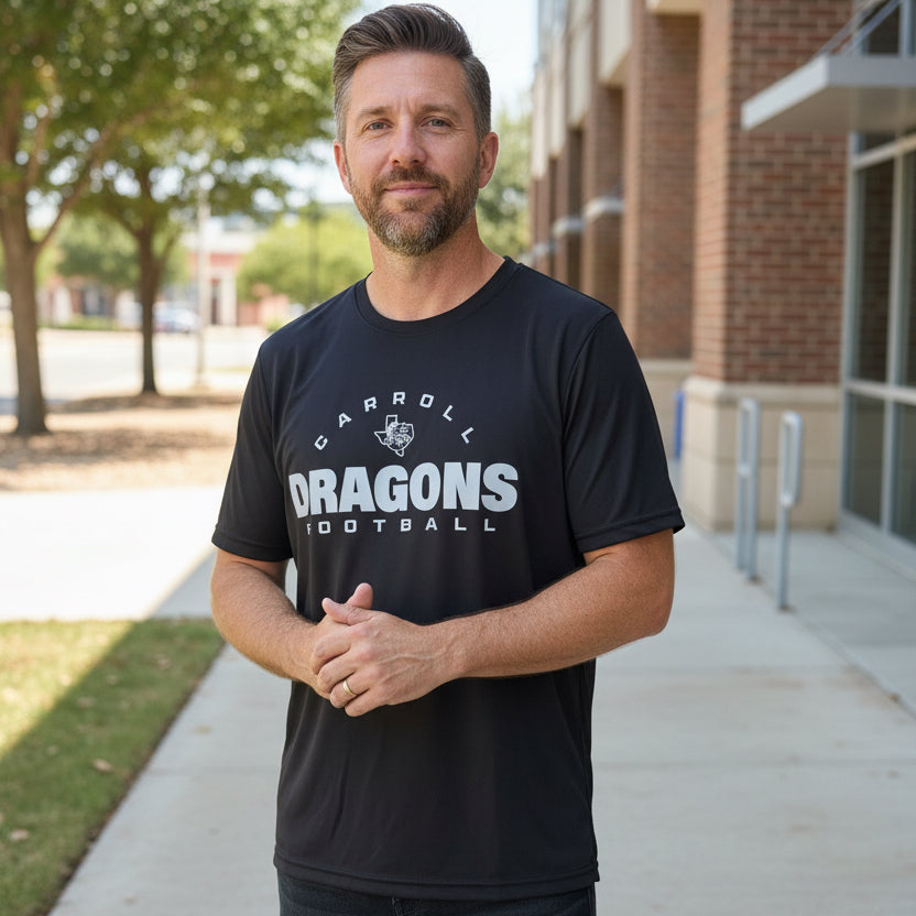 Men's Black T-Shirt Arched Dragons