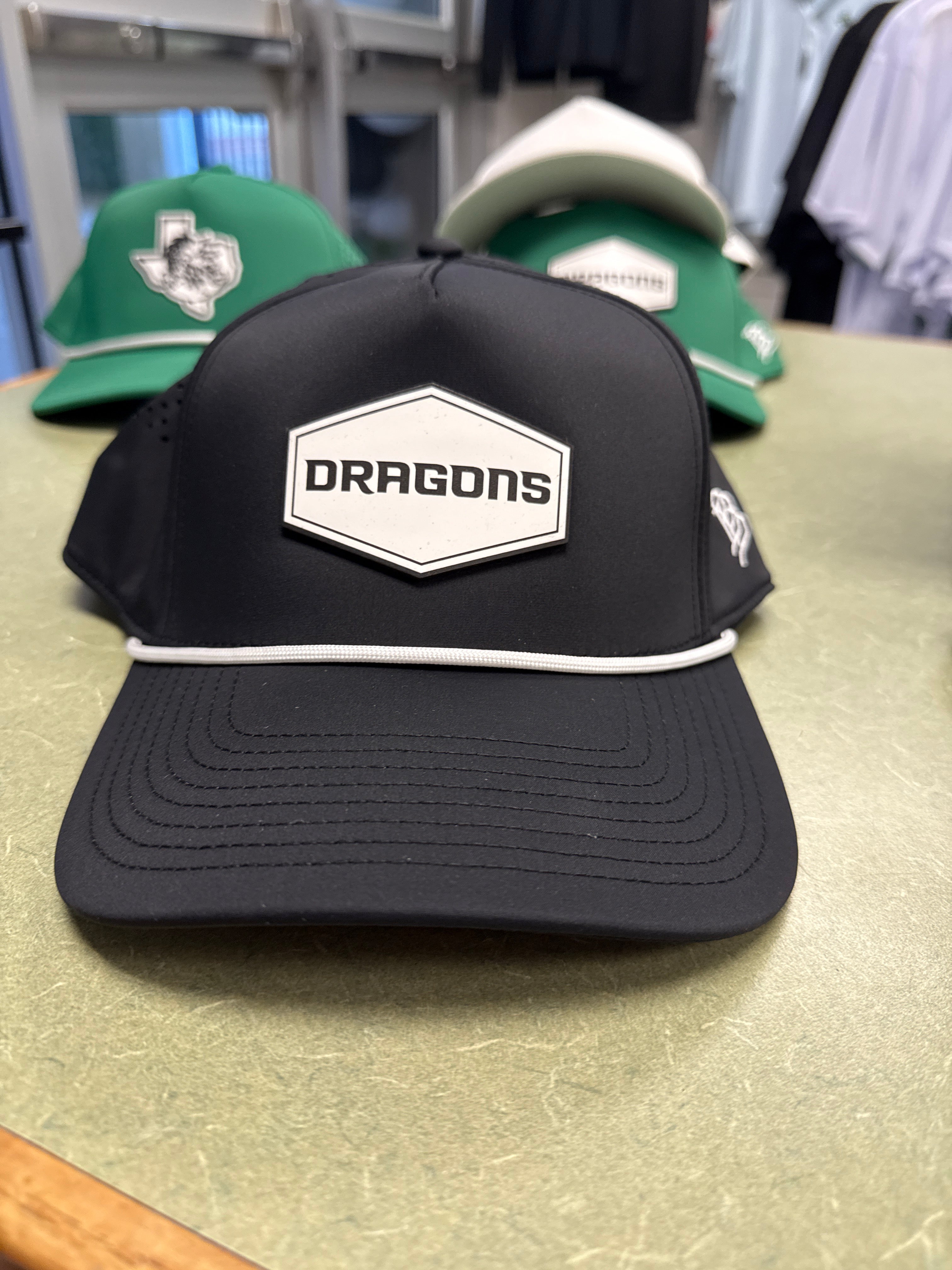 BB Curved Black Hat w/ Dragons Patch