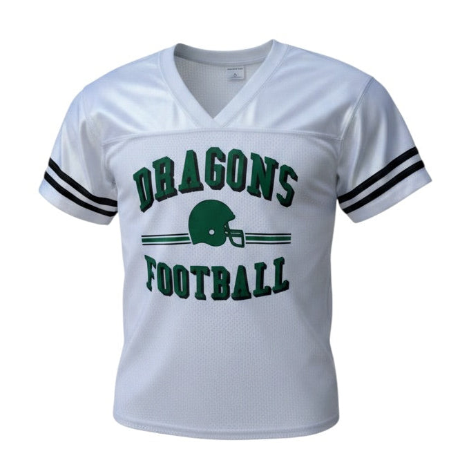 White Jersey with Flat Dragons Football