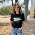 Black T-Shirt with Green Pennant
