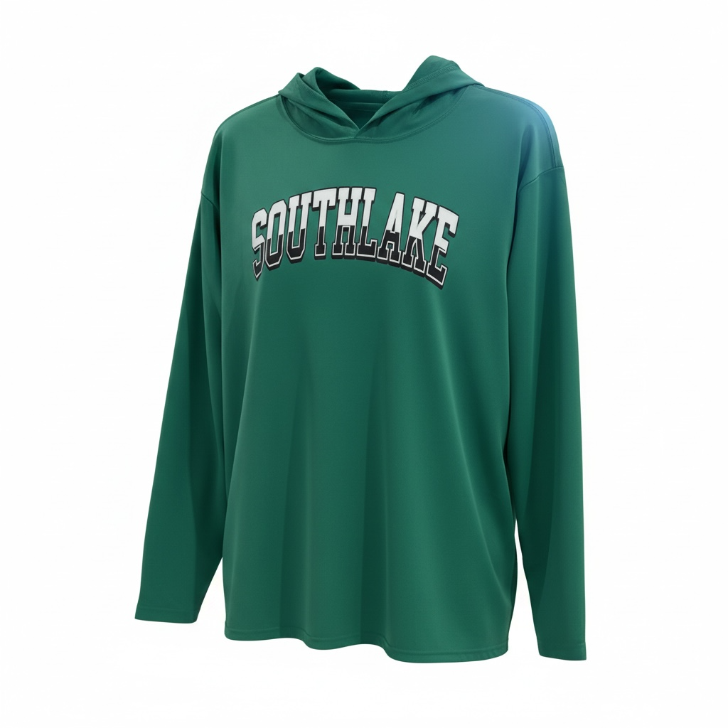 Men's Green LS Lightweight Hoodie Southlake