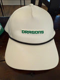 BB Curved 5 Panel Rope Hat White w/ Dragons