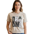 Tan T-Shirt with Brick Dragons