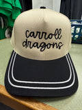 Tan & Black White Piped Hat w/ Carroll Dragons
