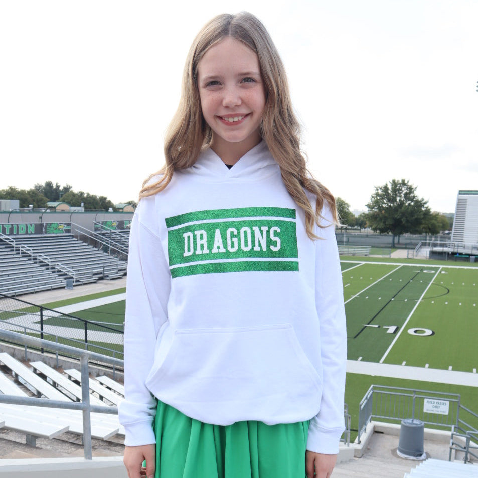 Youth White Hoodie Green Box