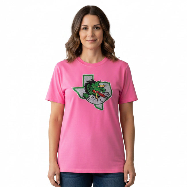 Pink Tee Rosa w/ Glitter/Stone Silver Logo
