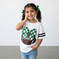 Toddler white w/ black stripes football/bow Tee