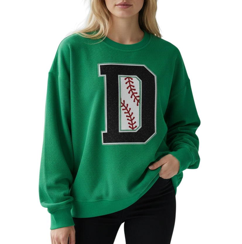 D Baseball Corded Sweatshirt