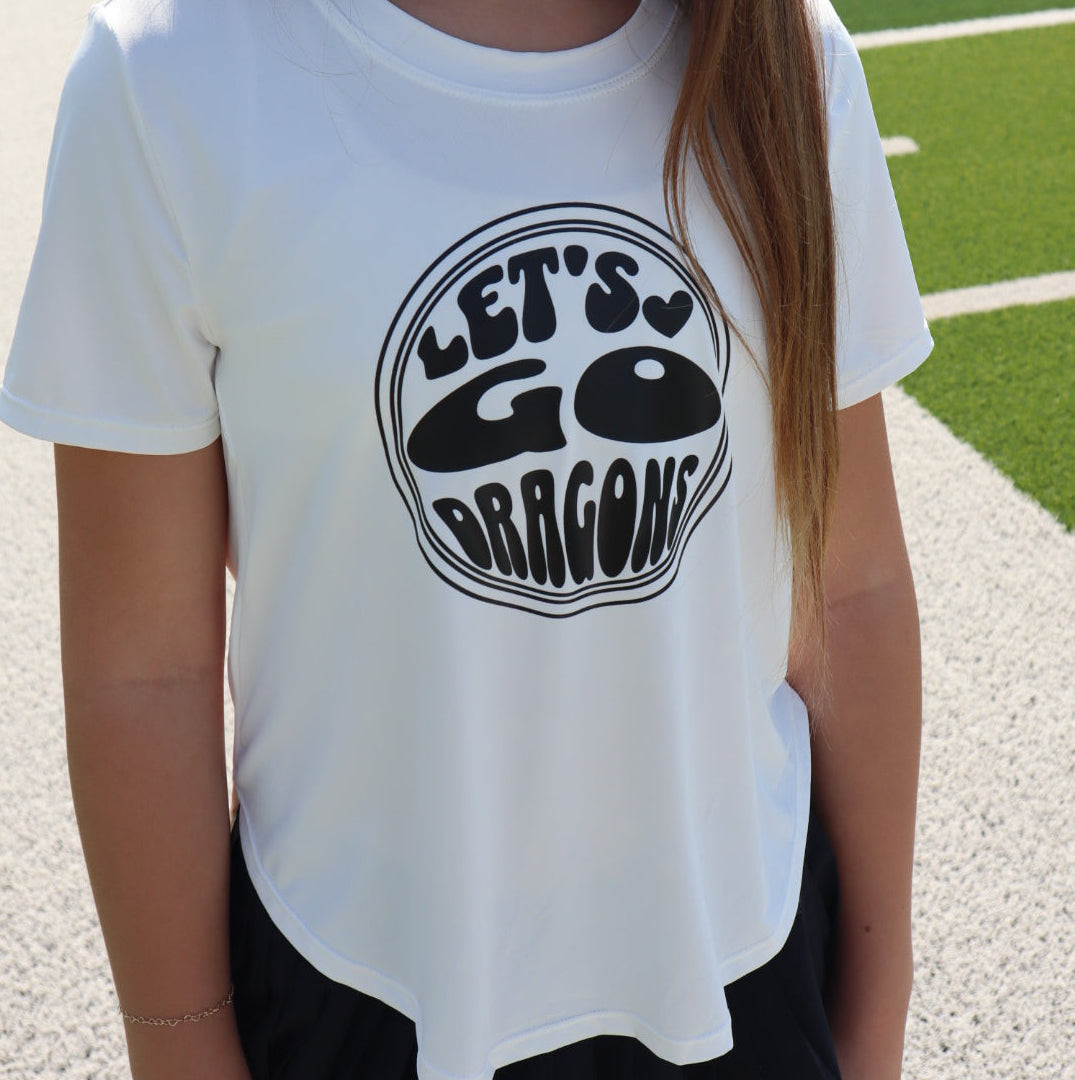 Youth White Vintage Let's Go Dragons