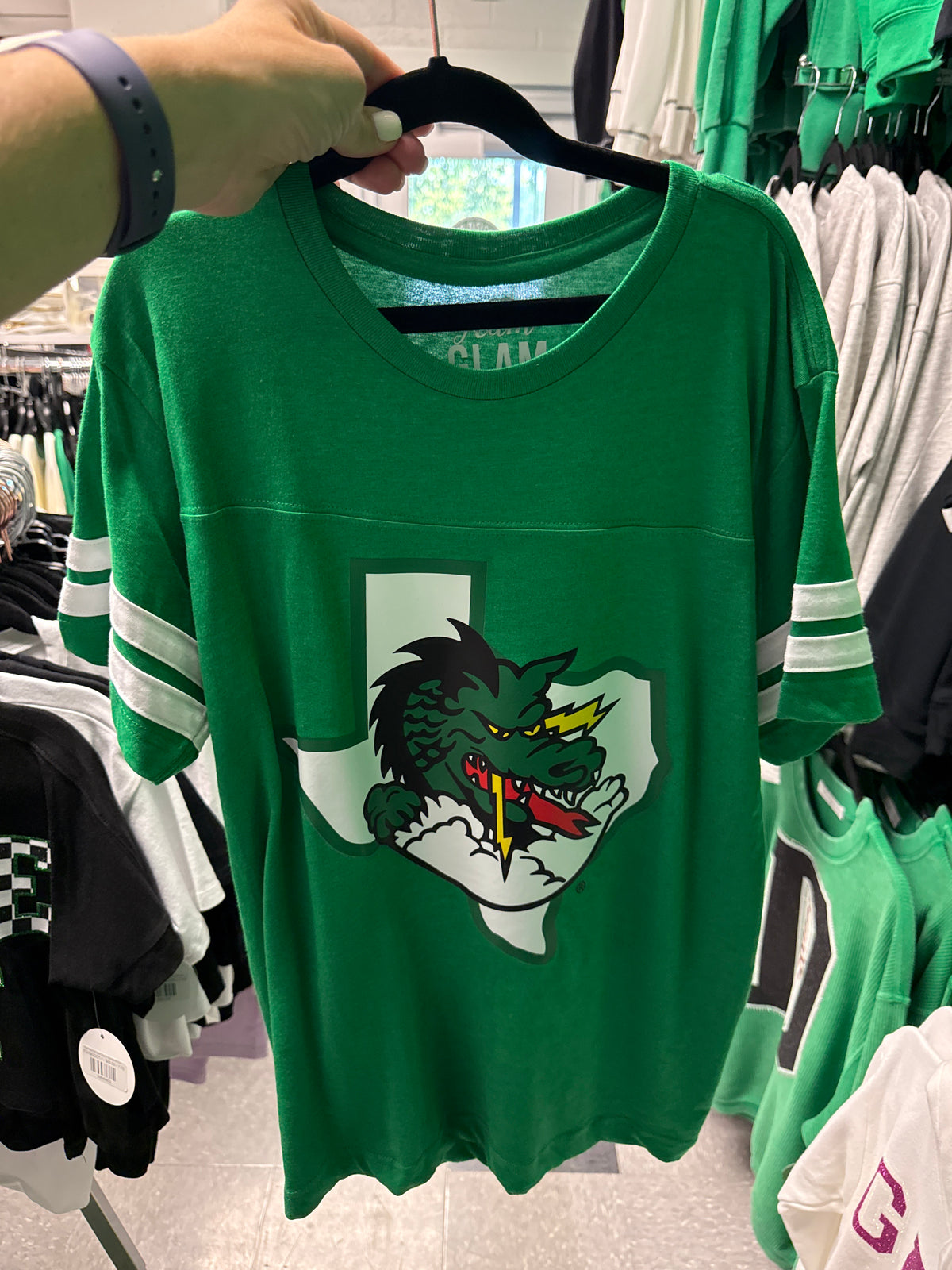 Youth Green w/ white striped tee Logo