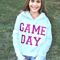 White Cropped Hoodie Hot Pink Game Day