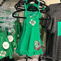 Youth Green Dress with Football Bow