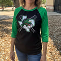 DYB Black/Green 3/4 Sleeve Top