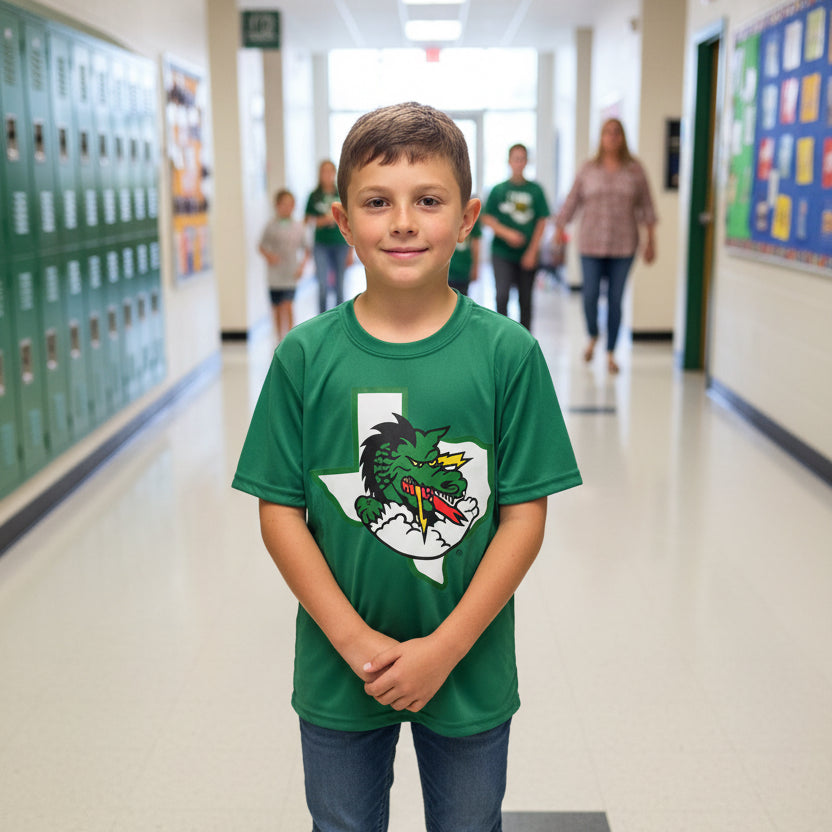 Youth Boys Kelly Green T-Shirt CISD Logo