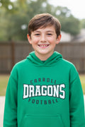 Youth Green Hoodie Carroll Dragons Football