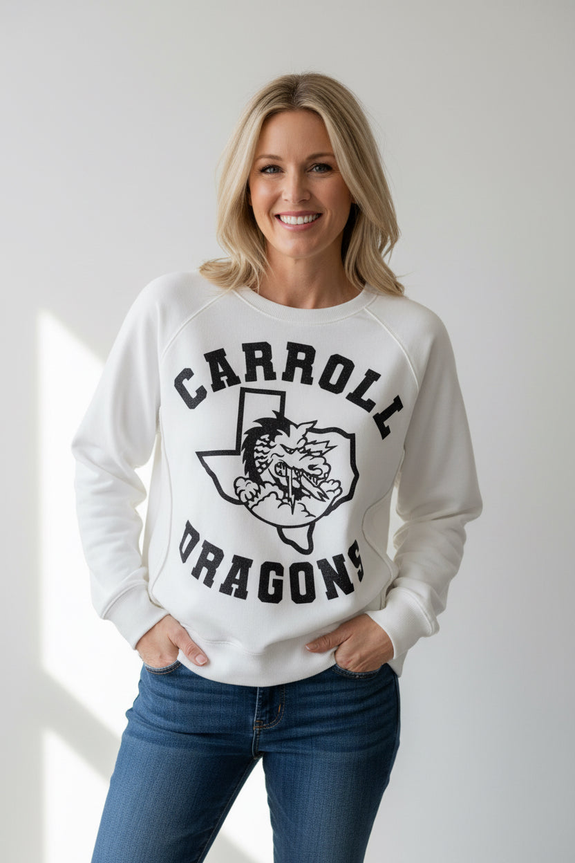 Women's Sweatshirt w/ Black Carroll Dragons & Logo