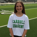 White Athletic Dri-Fit stacked Carroll Dragons Green/Silver