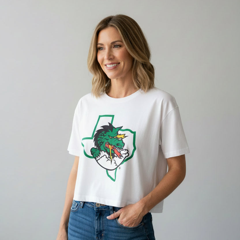 White Chicka-d Crop 11" Flat Logo