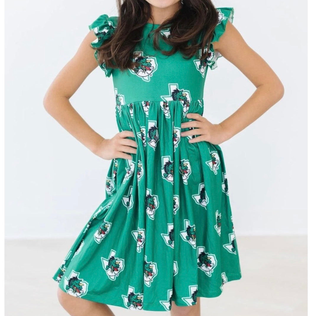 Southlake Carroll Green Flutter Twirl Dress