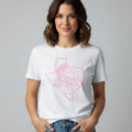 White Bella Tee Pink CISD Flat Logo