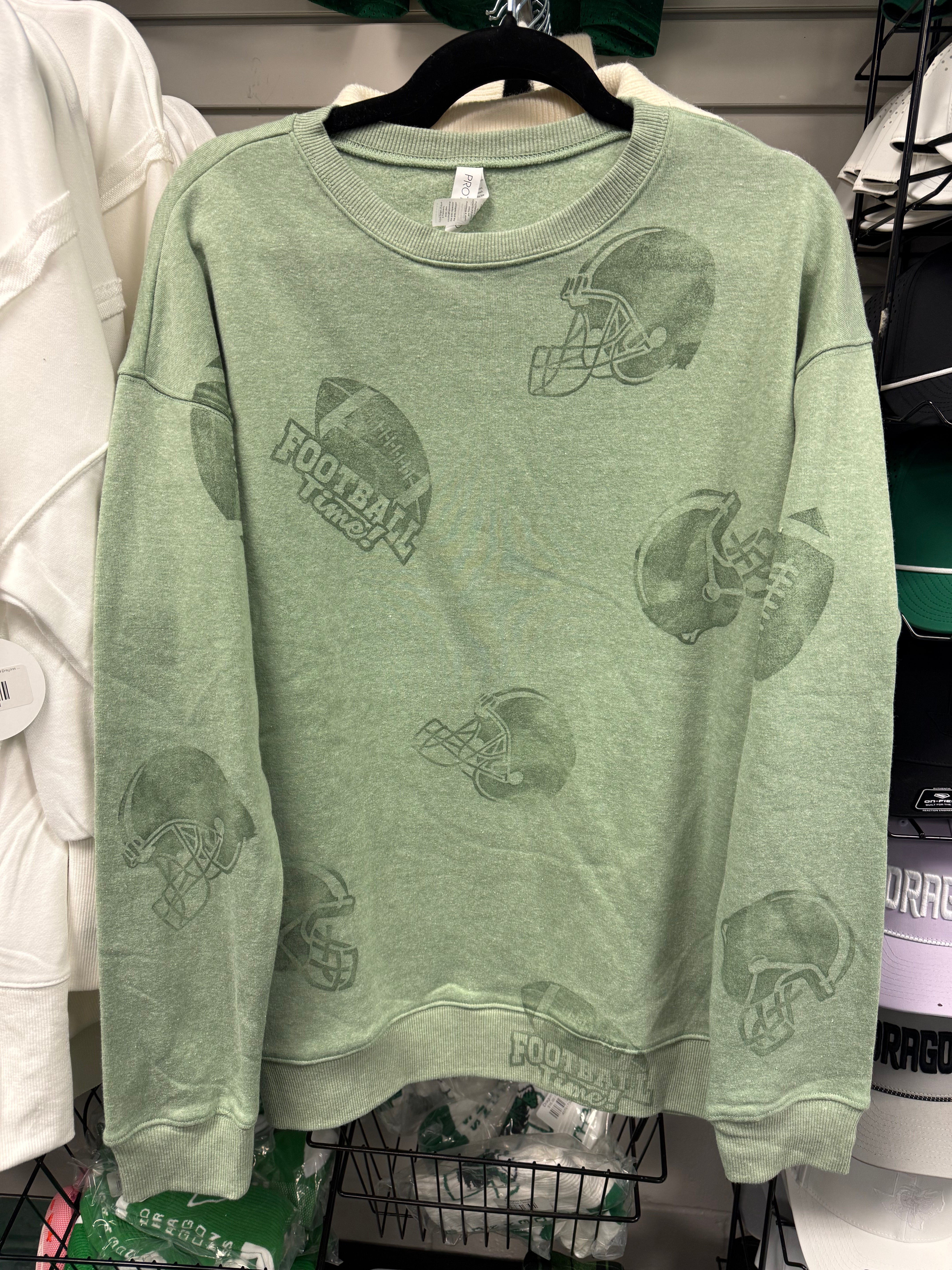 Green Stamped Football Crew