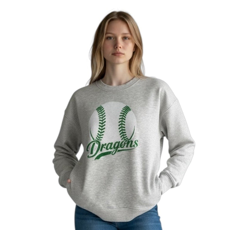 Grey SS Glitter Baseball Dragons Swoosh