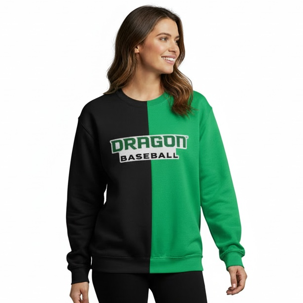 Women's Half Black/Kelly Sweatshirt Dragons Baseball