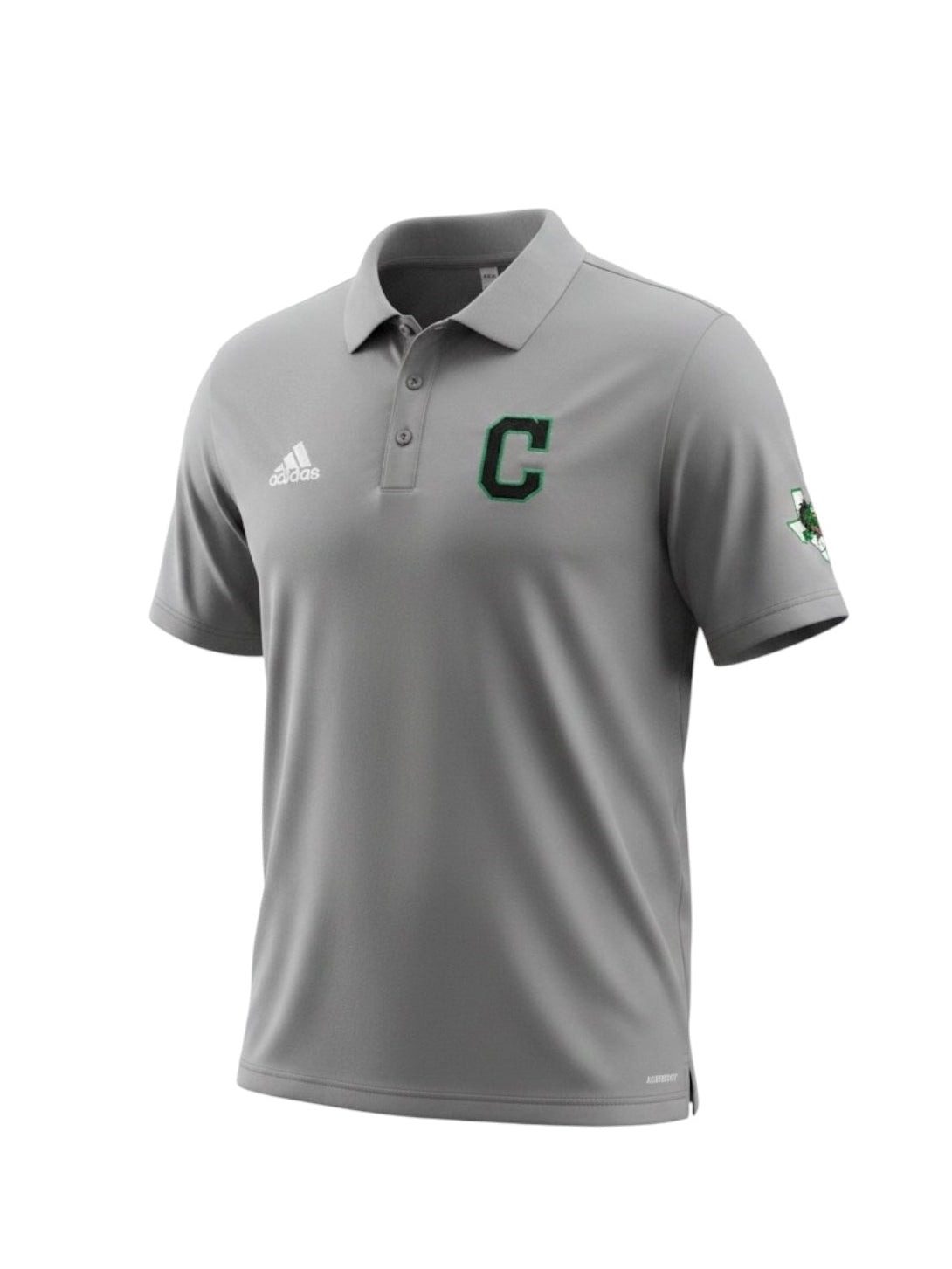 Gray Embroidered C Polo