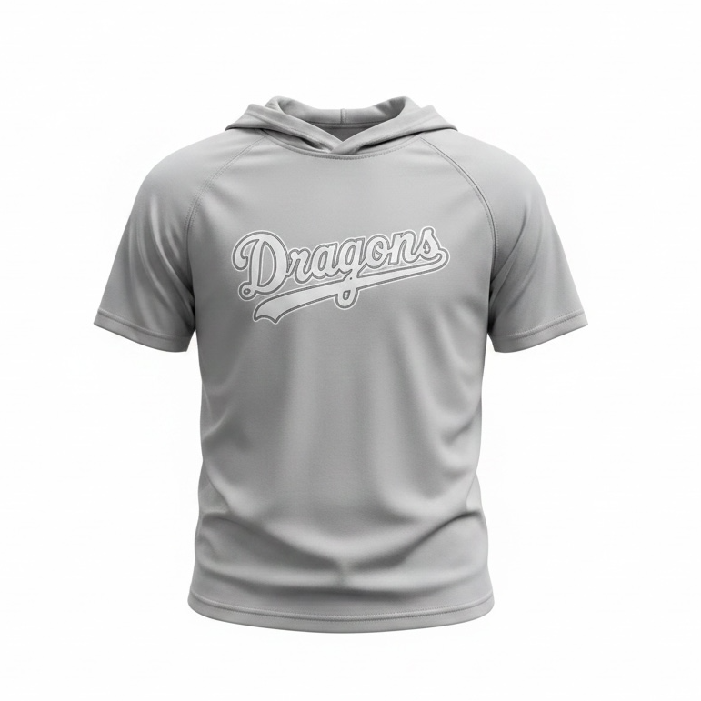 Youth Boys Silver SS Hoodie White Dragons