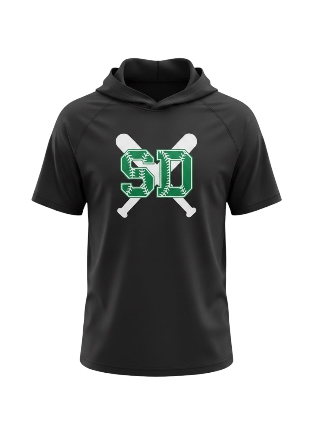 Youth Boys Black SS Hoodie Tee SD Bats