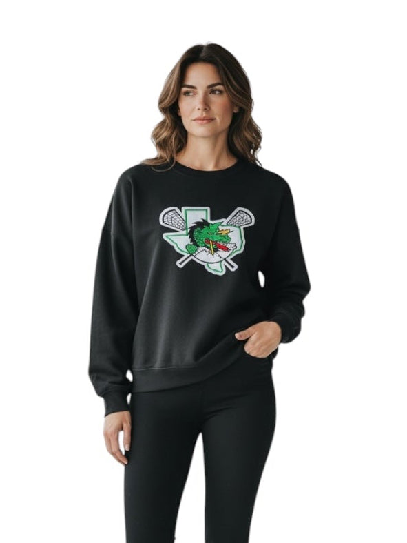 LAX Black Sweatshirt logo patch