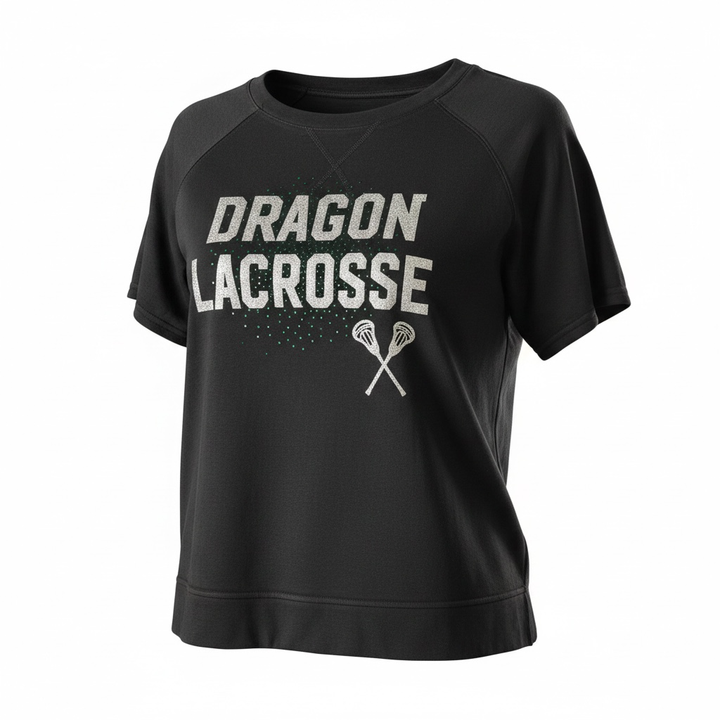 LAX Women SS Black Sweatshirt w/ burst