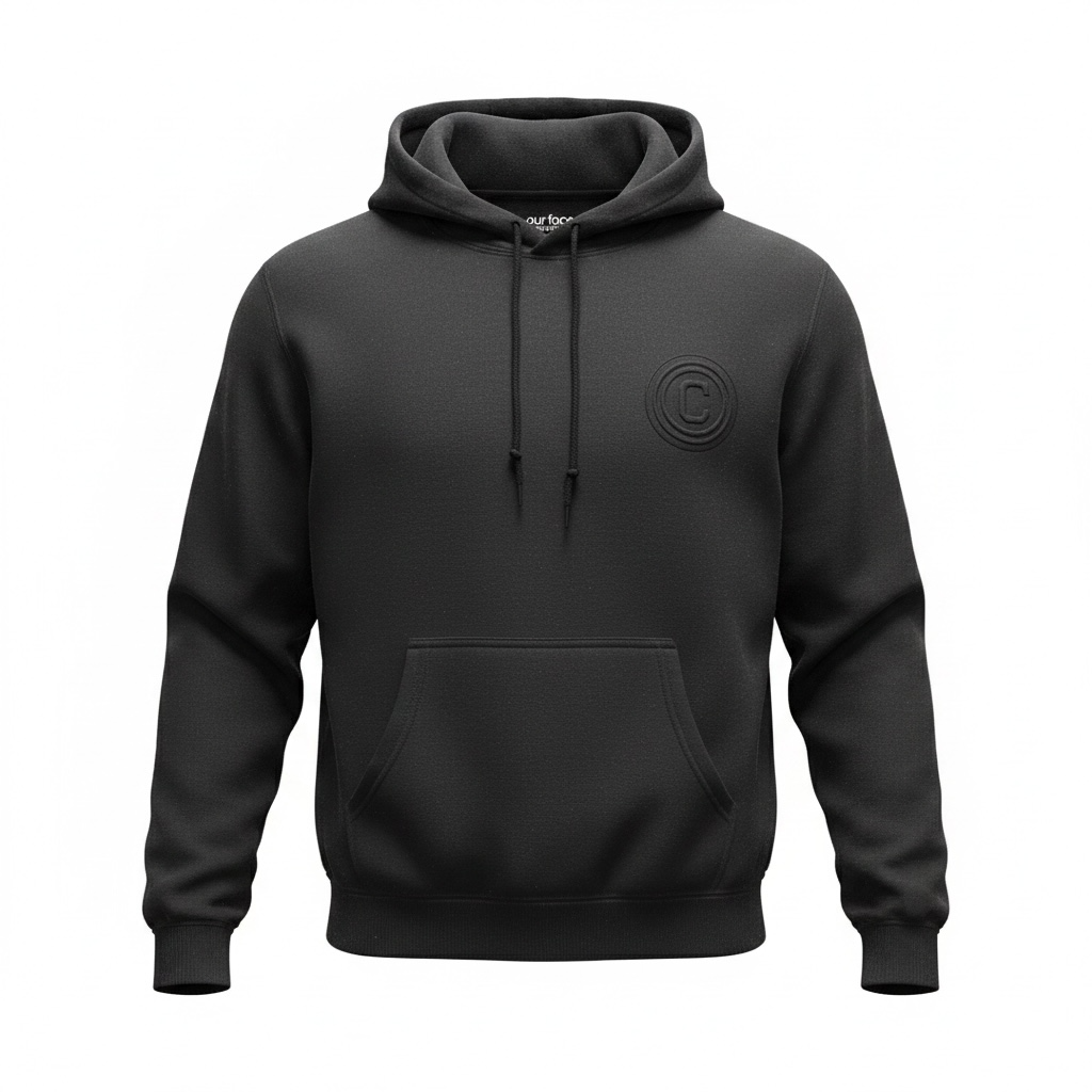 Black Embossed Hoodie