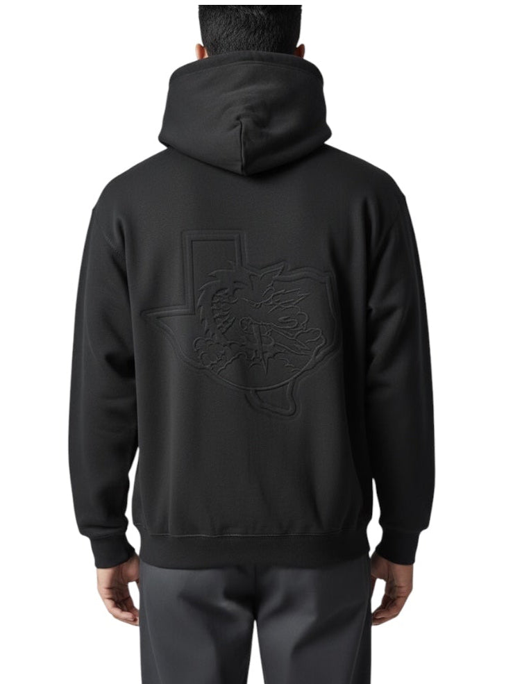Black Embossed Hoodie