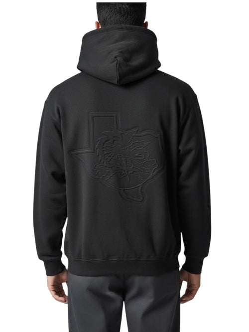 Black Embossed Hoodie
