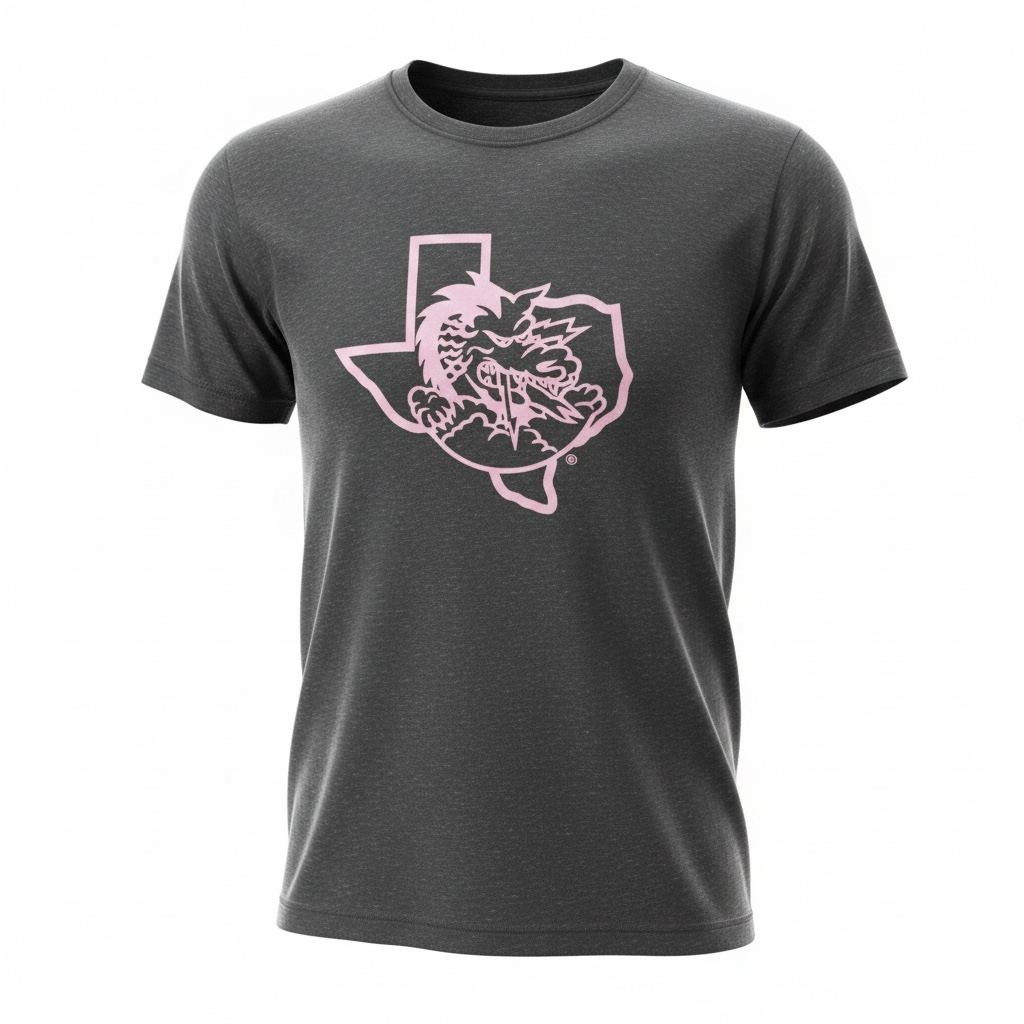 Men's Black Cotton Tee w/ Pink Logo