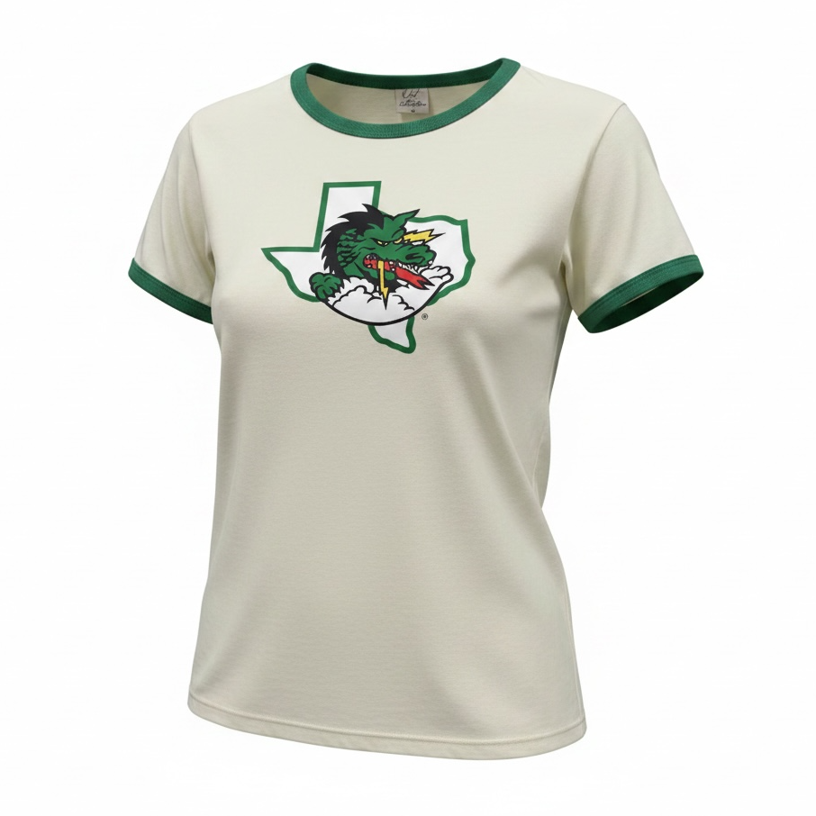 Women's Oatmeal w/ green trim Logo