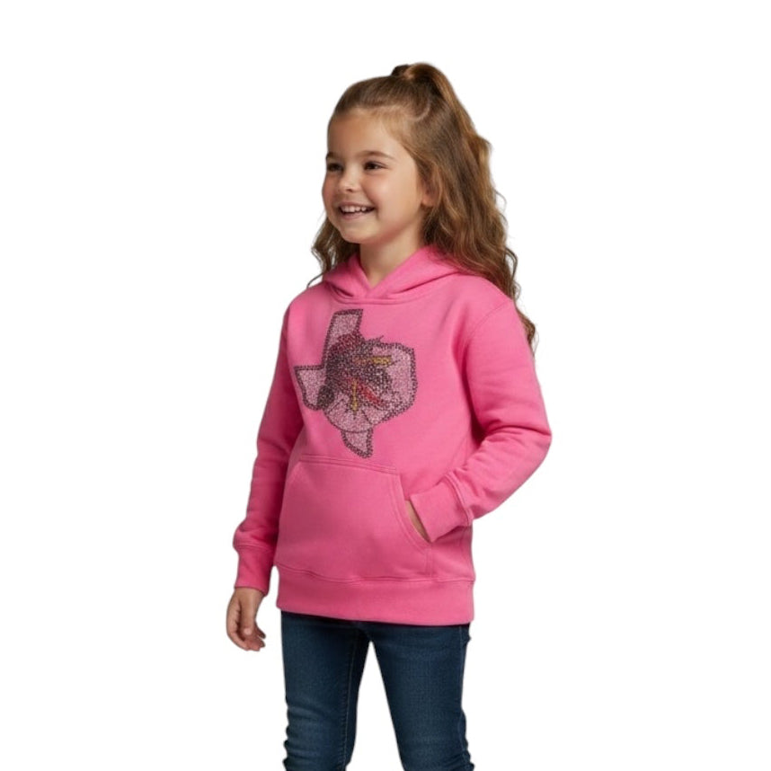Youth Pink Hoodie Rhinestone Logo