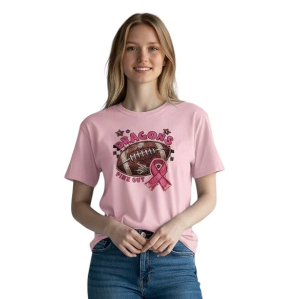 Pink Breast Cancer Athletic Ribbon/Football