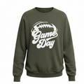 Black Distressed Game Day Crew Sweatshirt