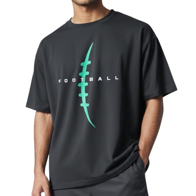 Black Football Seam Athletic Tee