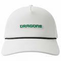 BB Curved 5 Panel Rope Hat White w/ Dragons