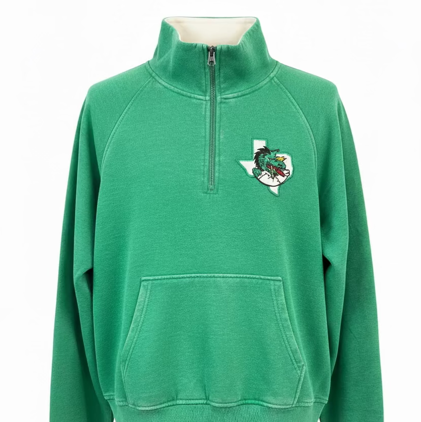 Green Quarter Zip Pullover w/ patch