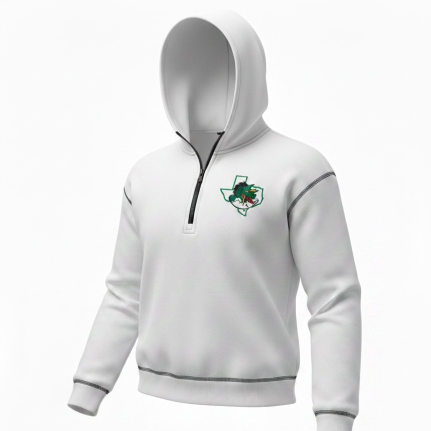 Women's Quarter Zip Hoodie w/ patch