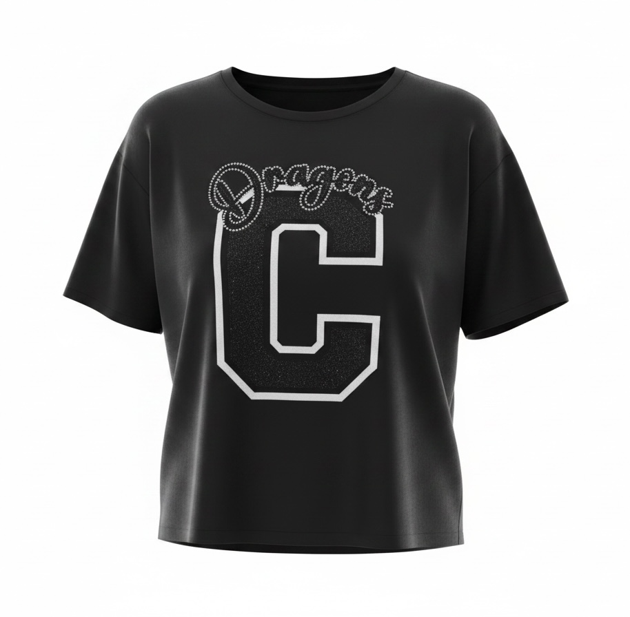 Black/White C Dragons Crop