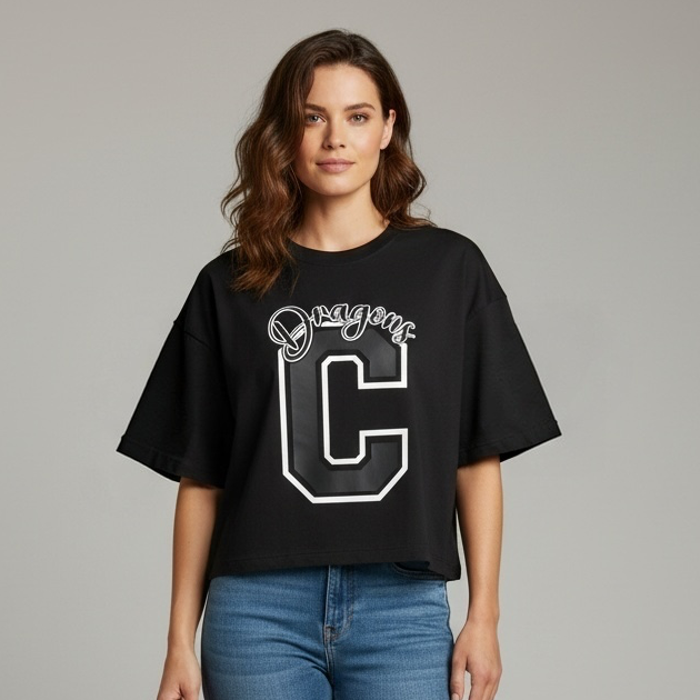 Women's Black Crop Flat C
