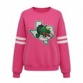 Hot Pink Sweatshirt White Stripes Glitter Logo